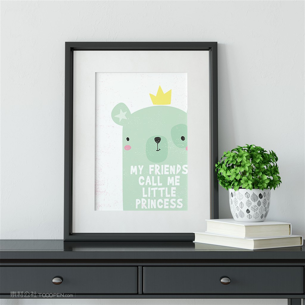 黑色挂画装饰画画框样机