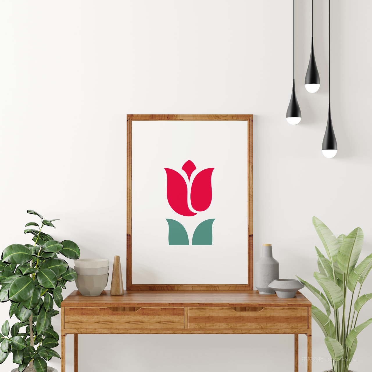 木质相框装饰画画框贴图样机