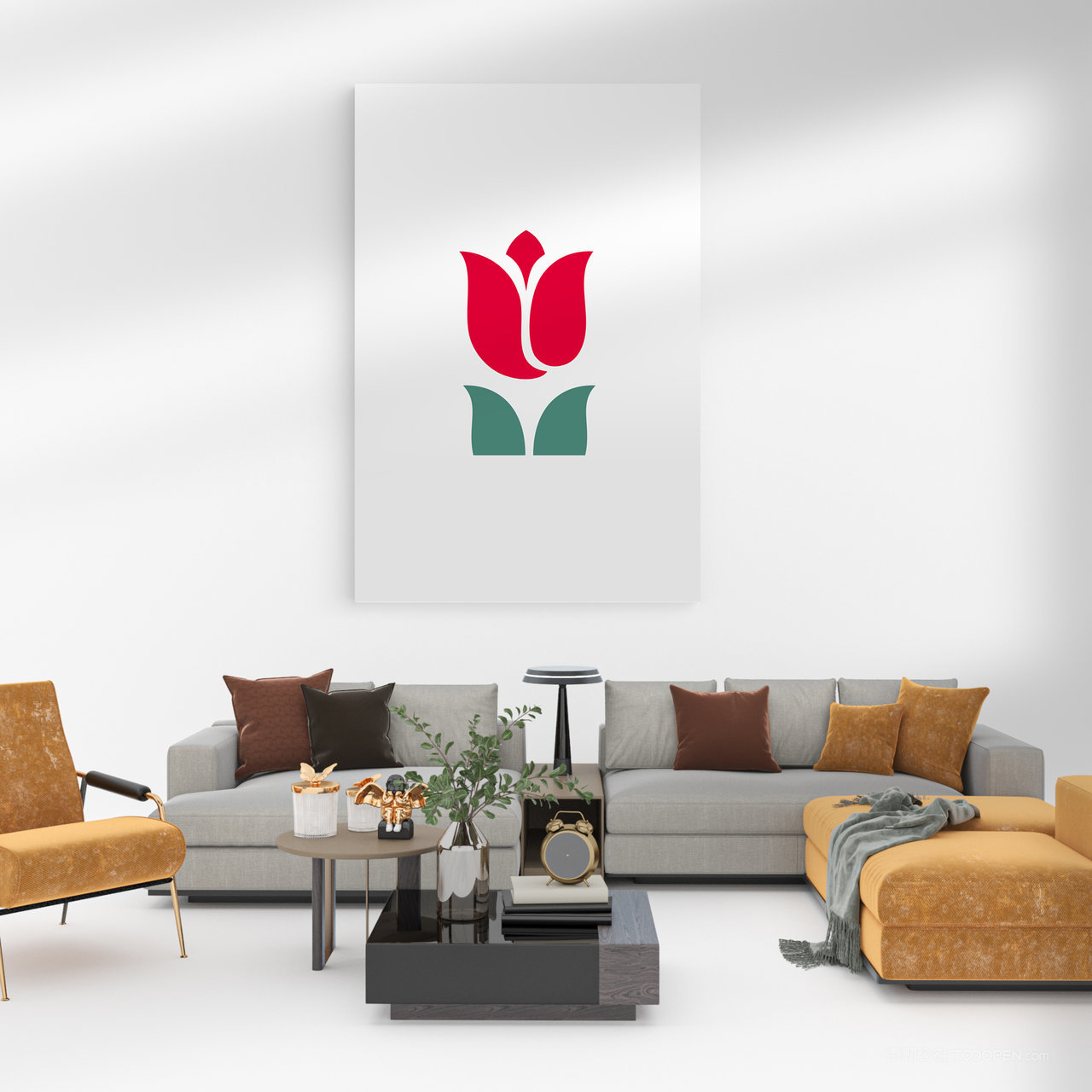 墙上画册家居装饰画画框贴图样机