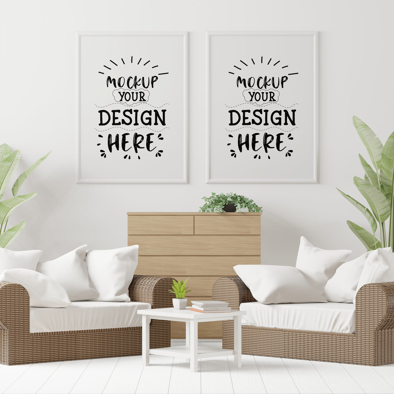 沙发背景墙家居装饰画画框相框贴图样机