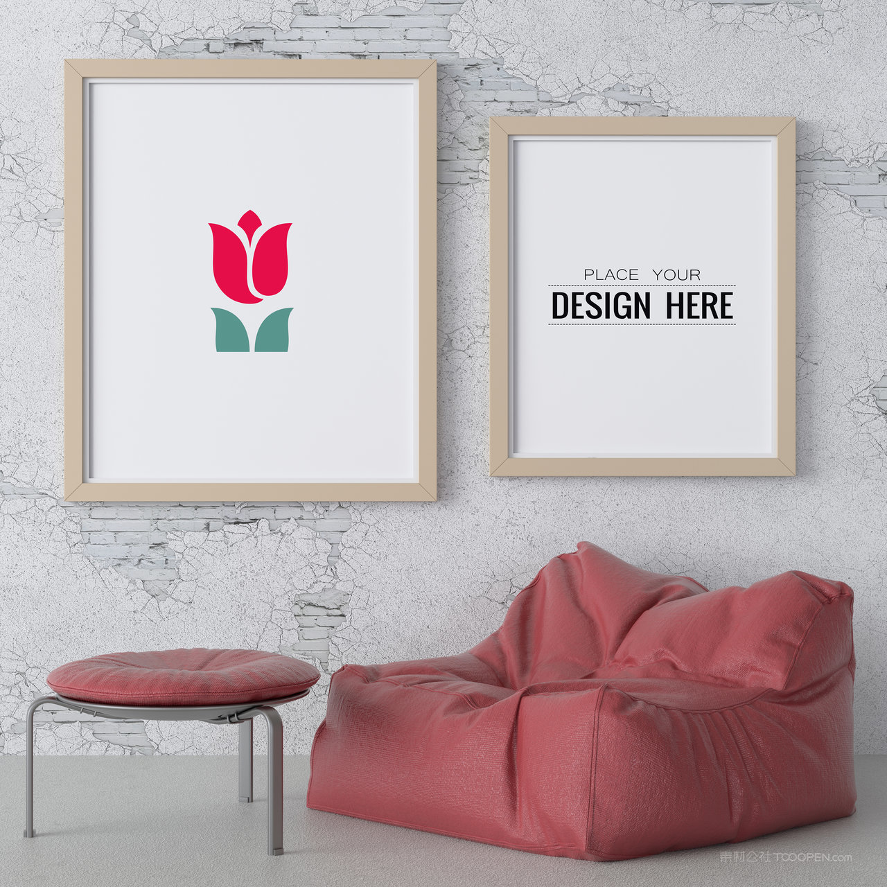 墙上挂画装饰画画框贴图样机