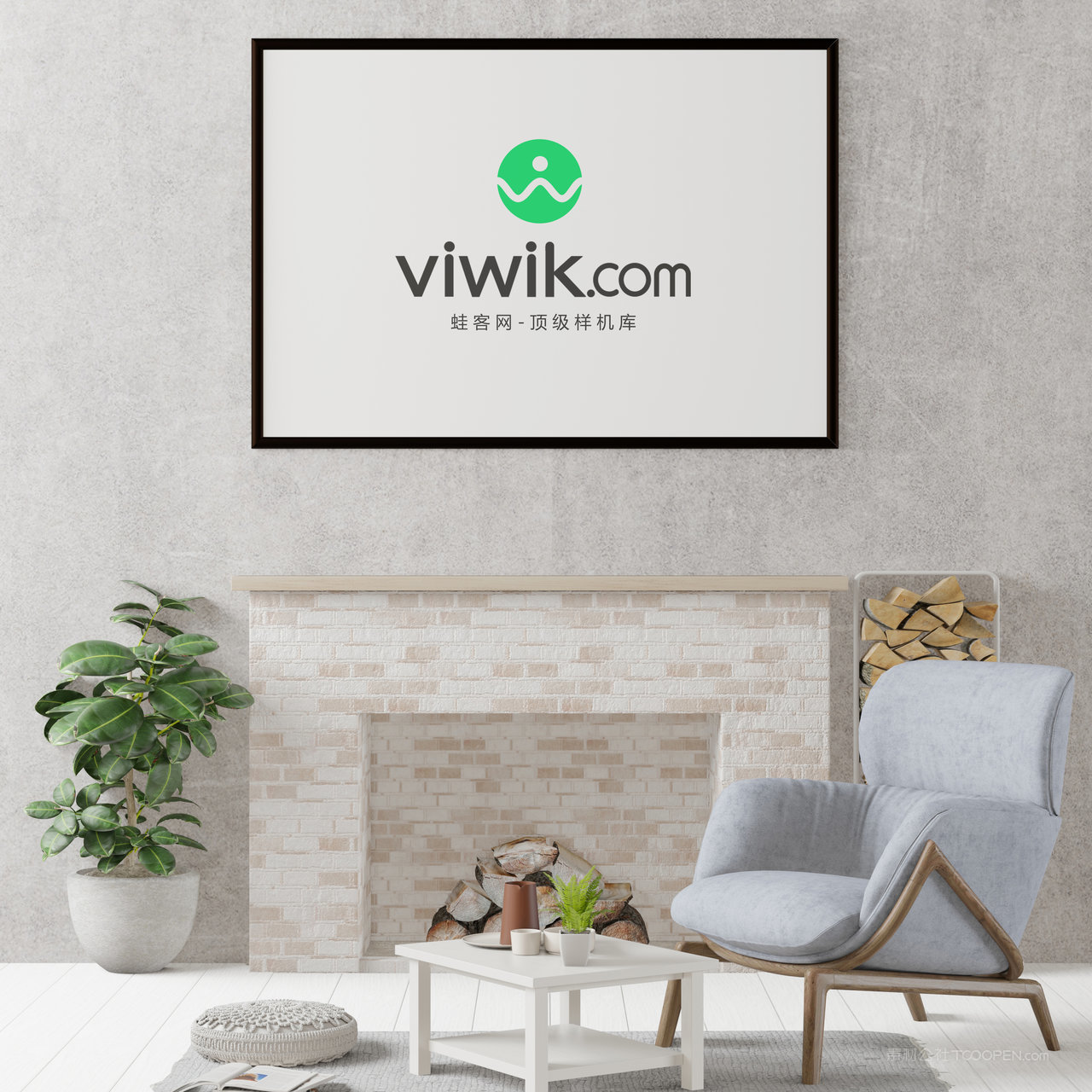 家居背景墙装饰画画框相框贴图样机