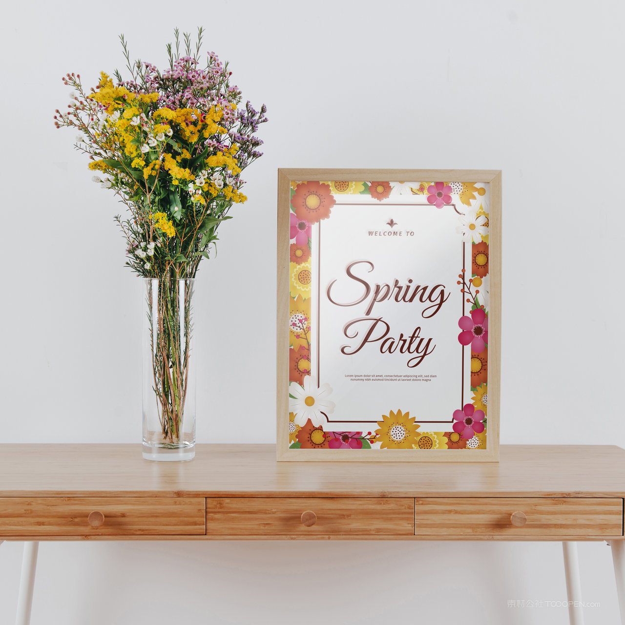 桌面上相框画框贴图样机