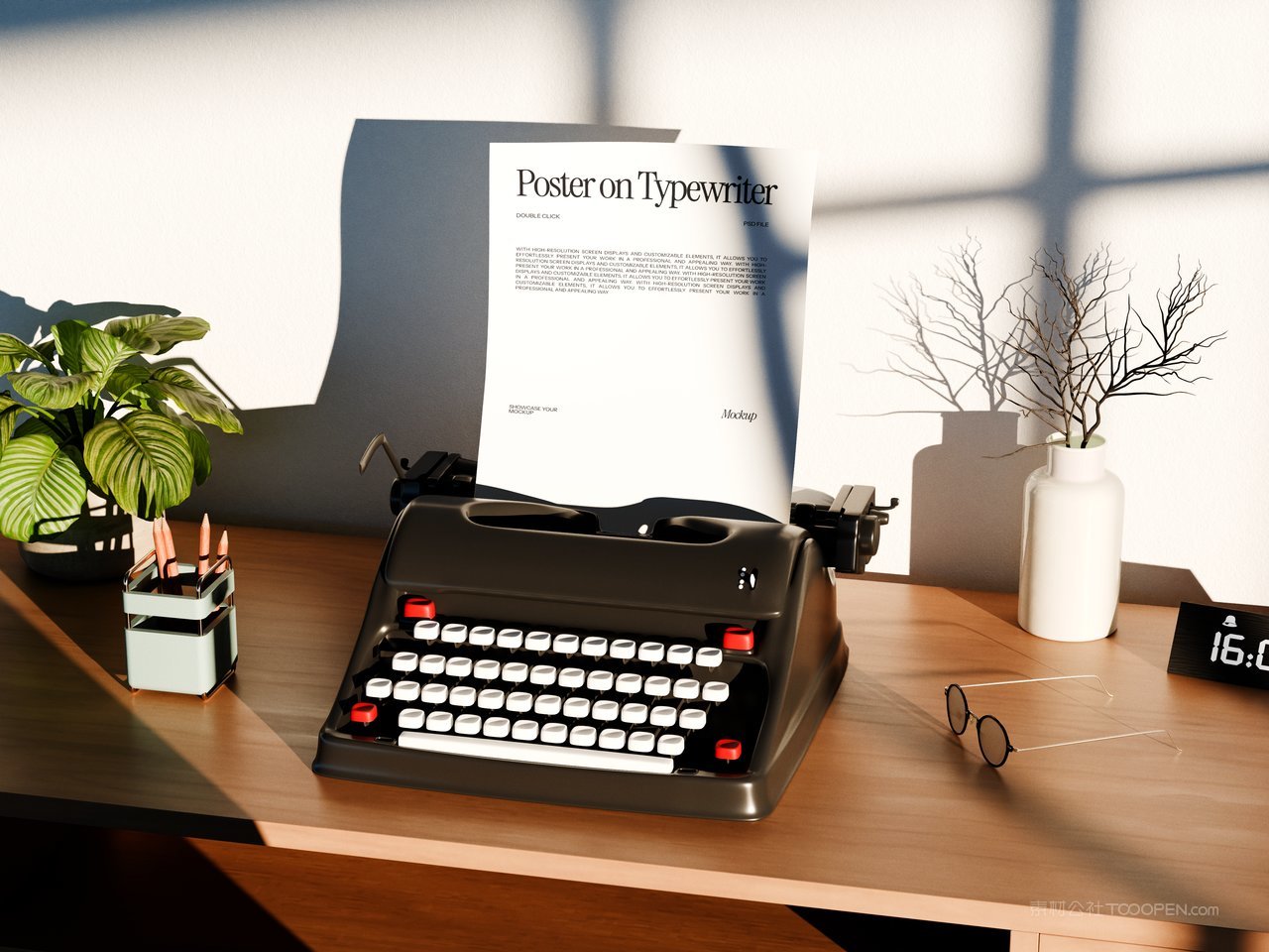 打字机海报样机