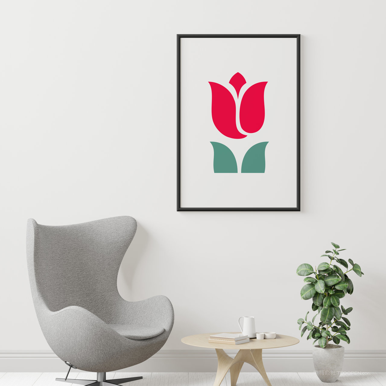 休闲区相框装饰画画框贴图样机