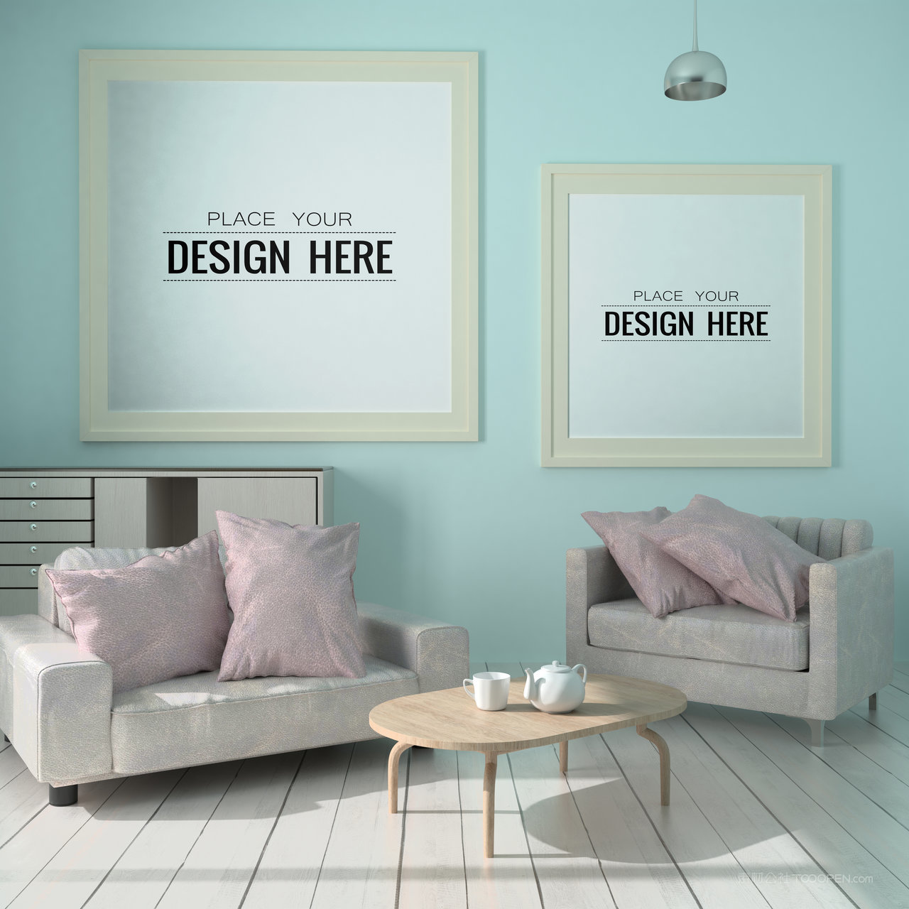 客厅装饰画画框贴图样机