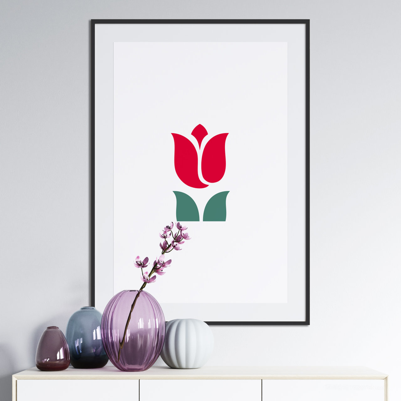 家居墙上挂画画画框相框贴图样机