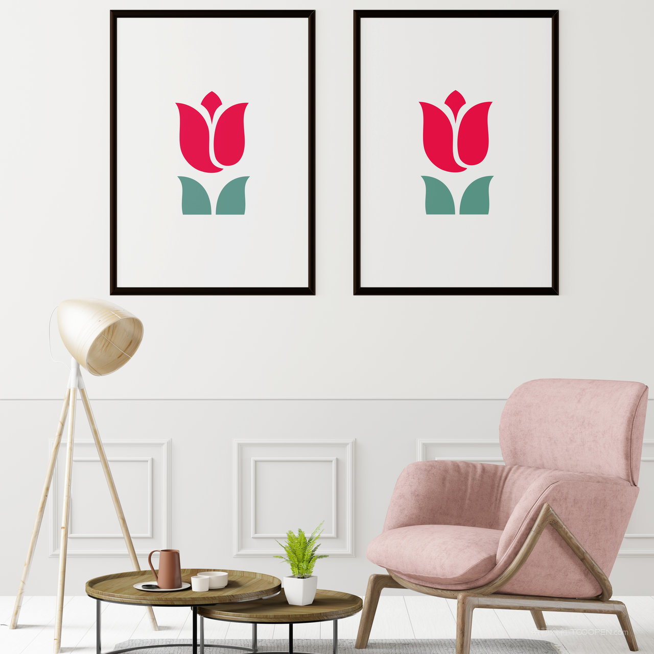 相框家居装饰画画框贴图样机