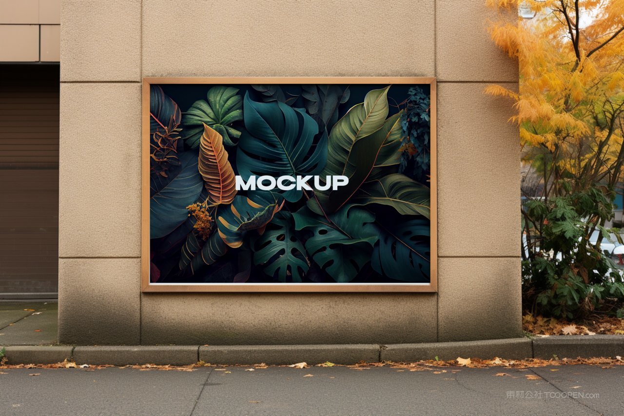 复古海报框架样机