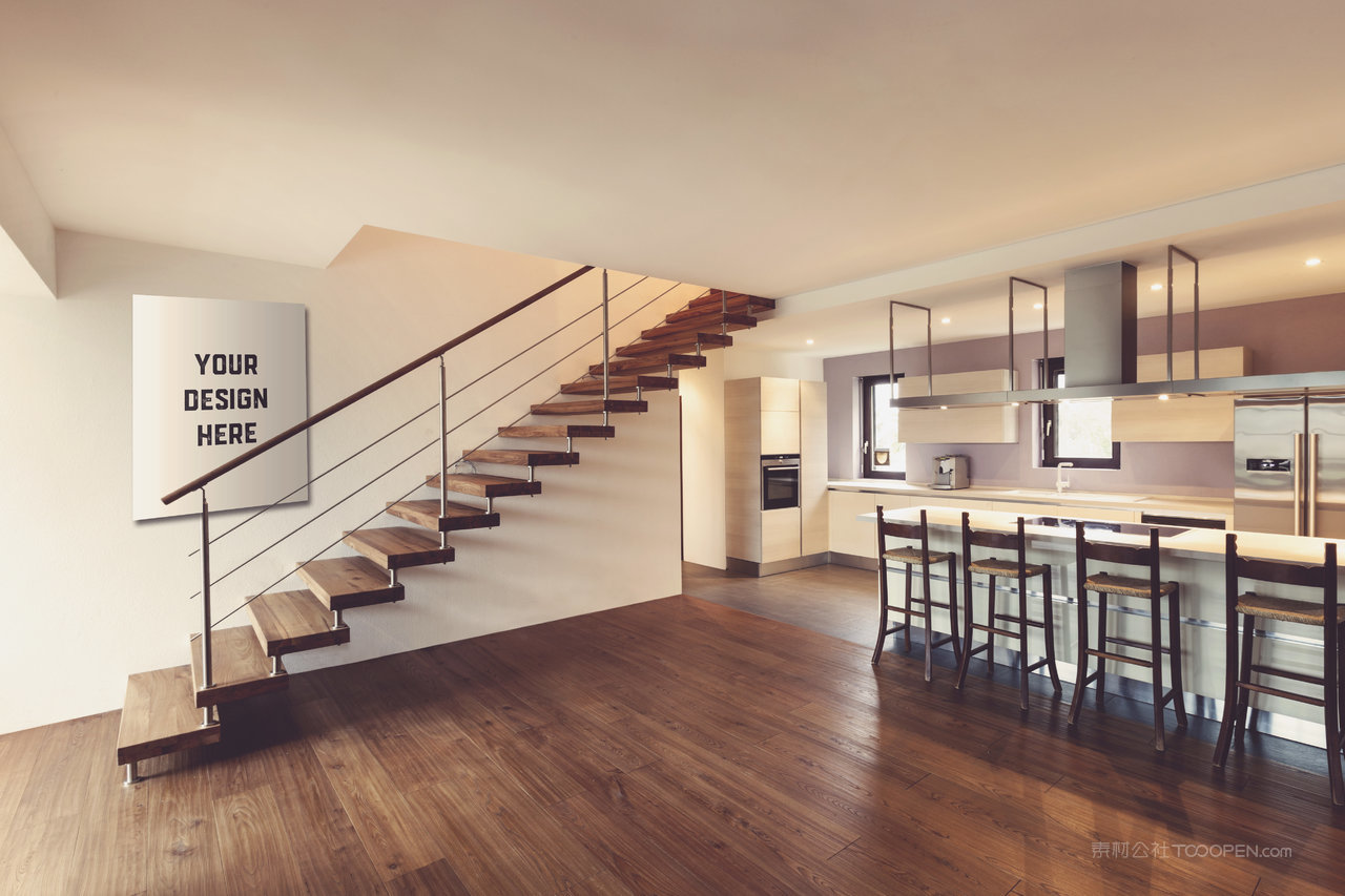 楼梯口墙壁画框样机