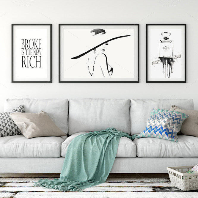 客厅挂画样机psd