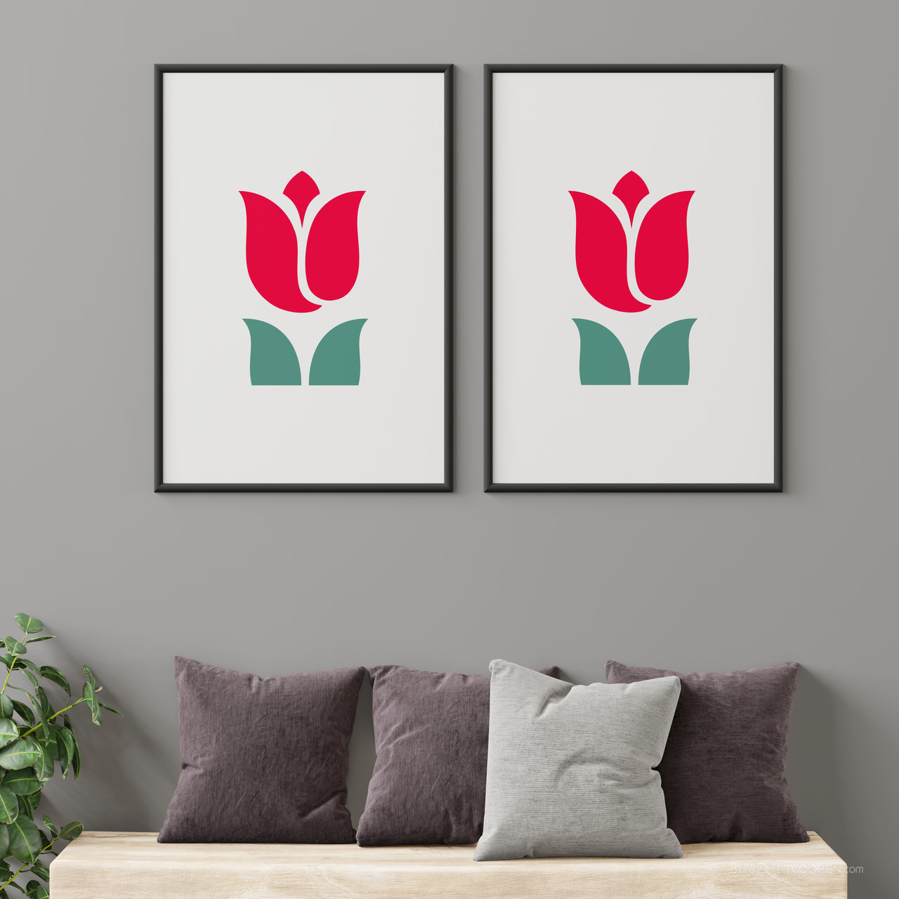 沙发背景墙组合装饰画画框相框贴图样机