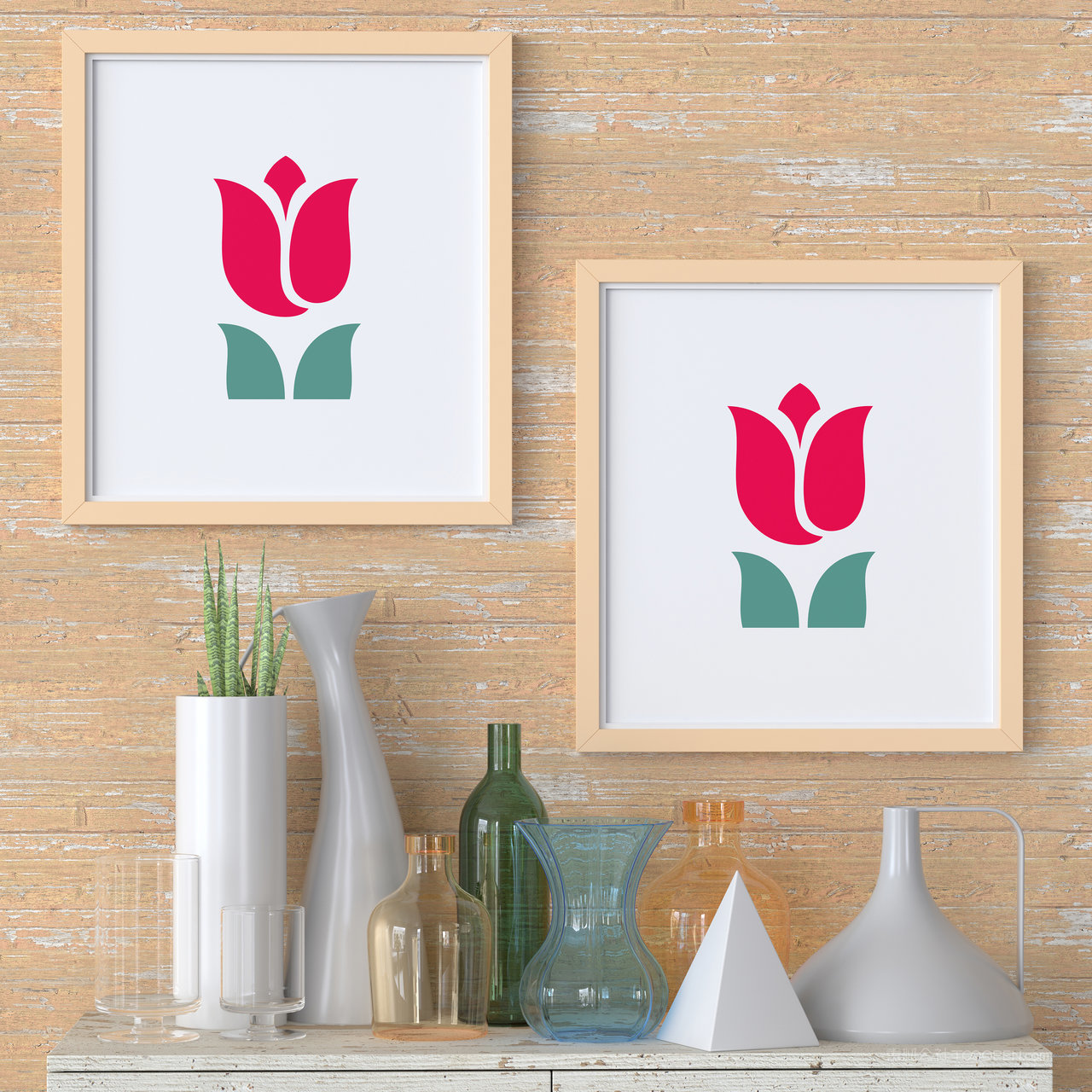 组合相框装饰画画框贴图样机