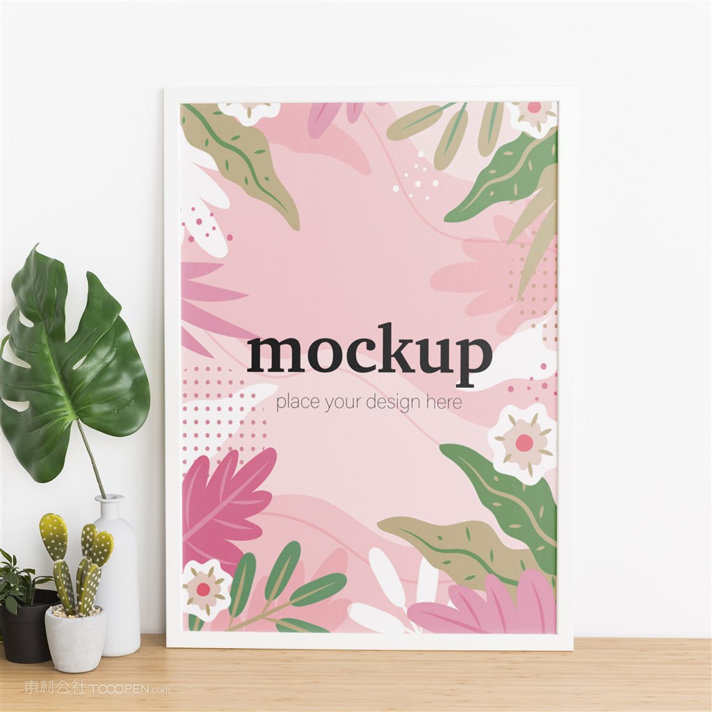 靠在墙上的画框贴图样机