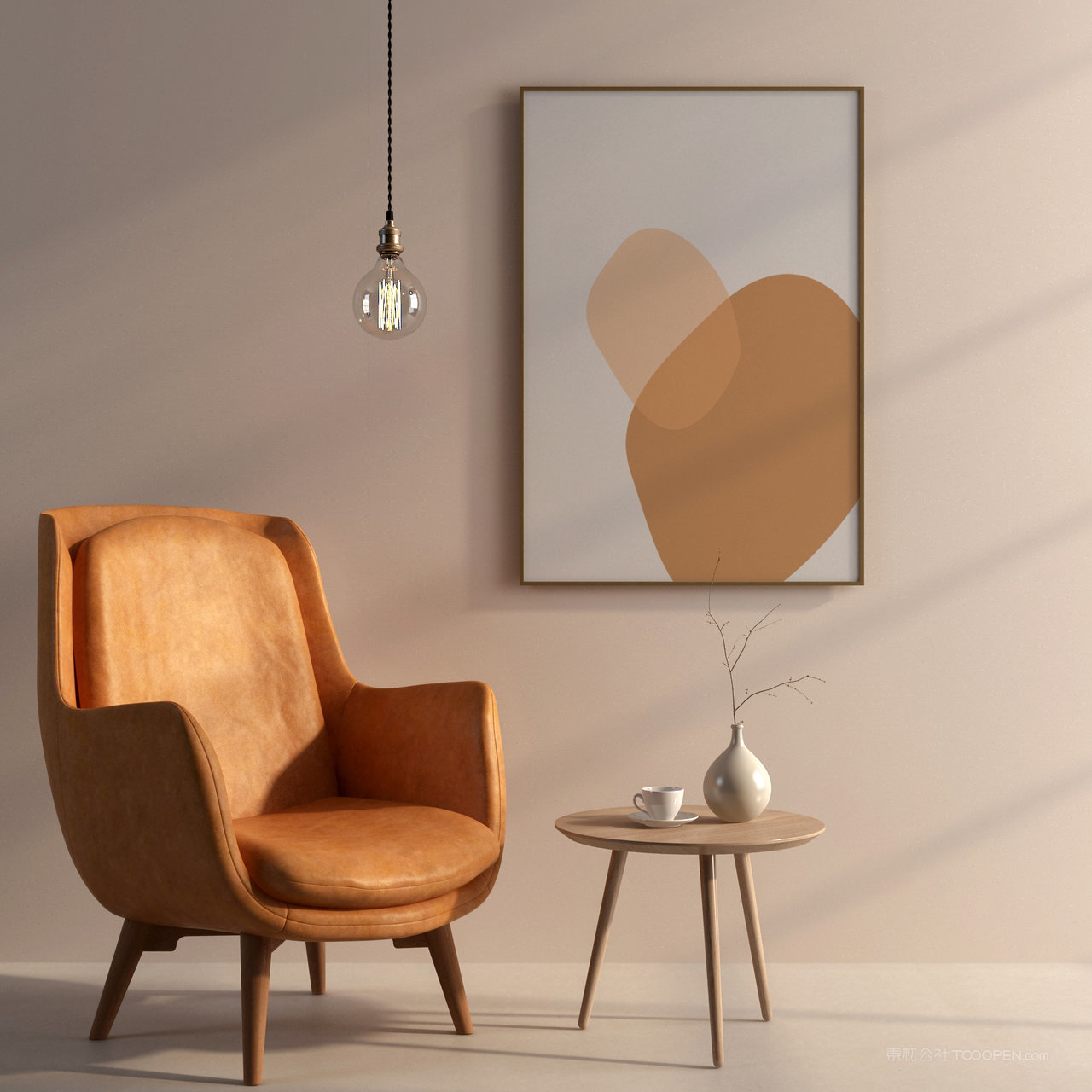 休闲区装饰画画框贴图样机