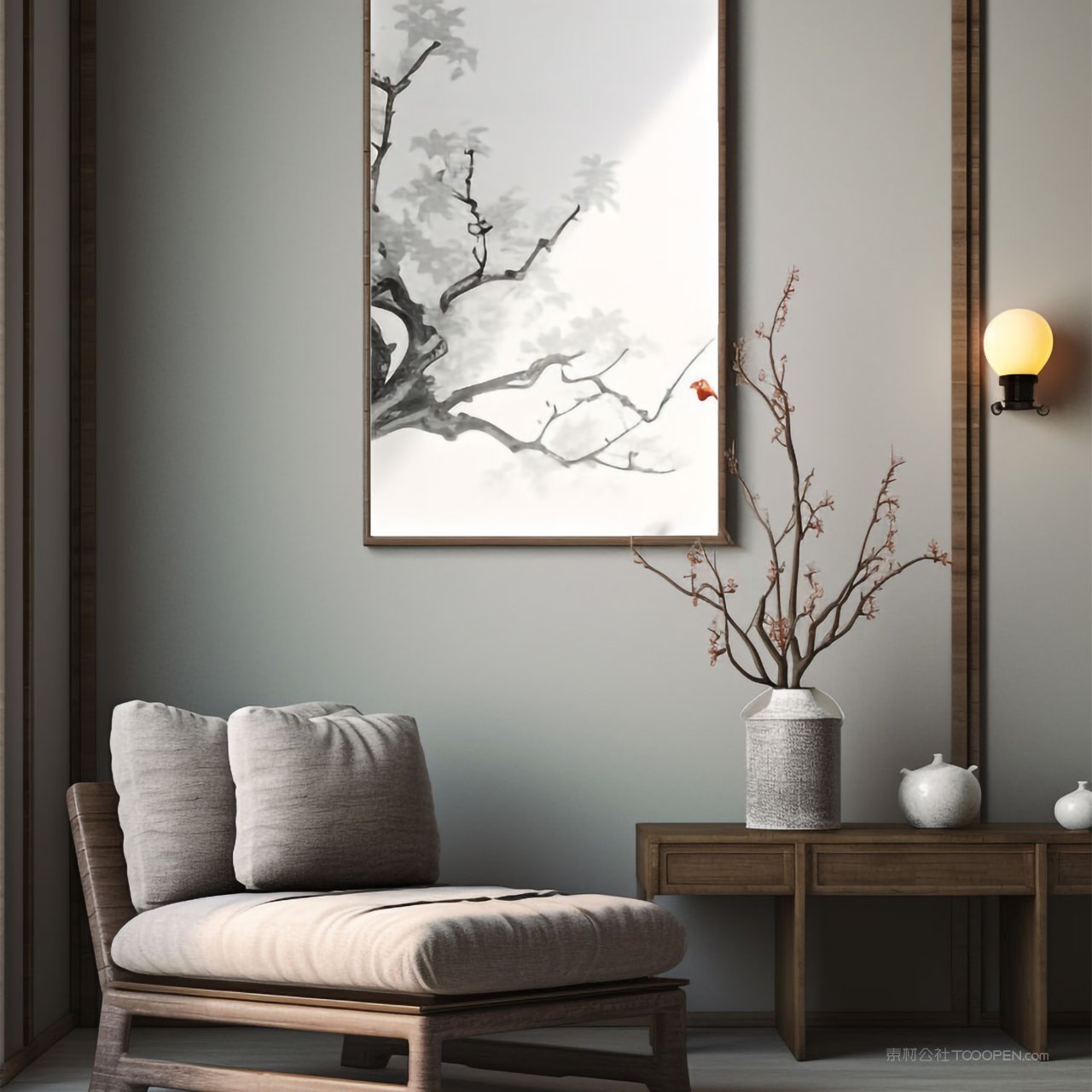 画框装饰实木相框画框贴图样机