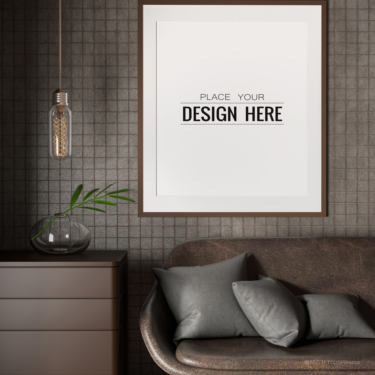 沙发背景墙墙面装饰画画框贴图样机