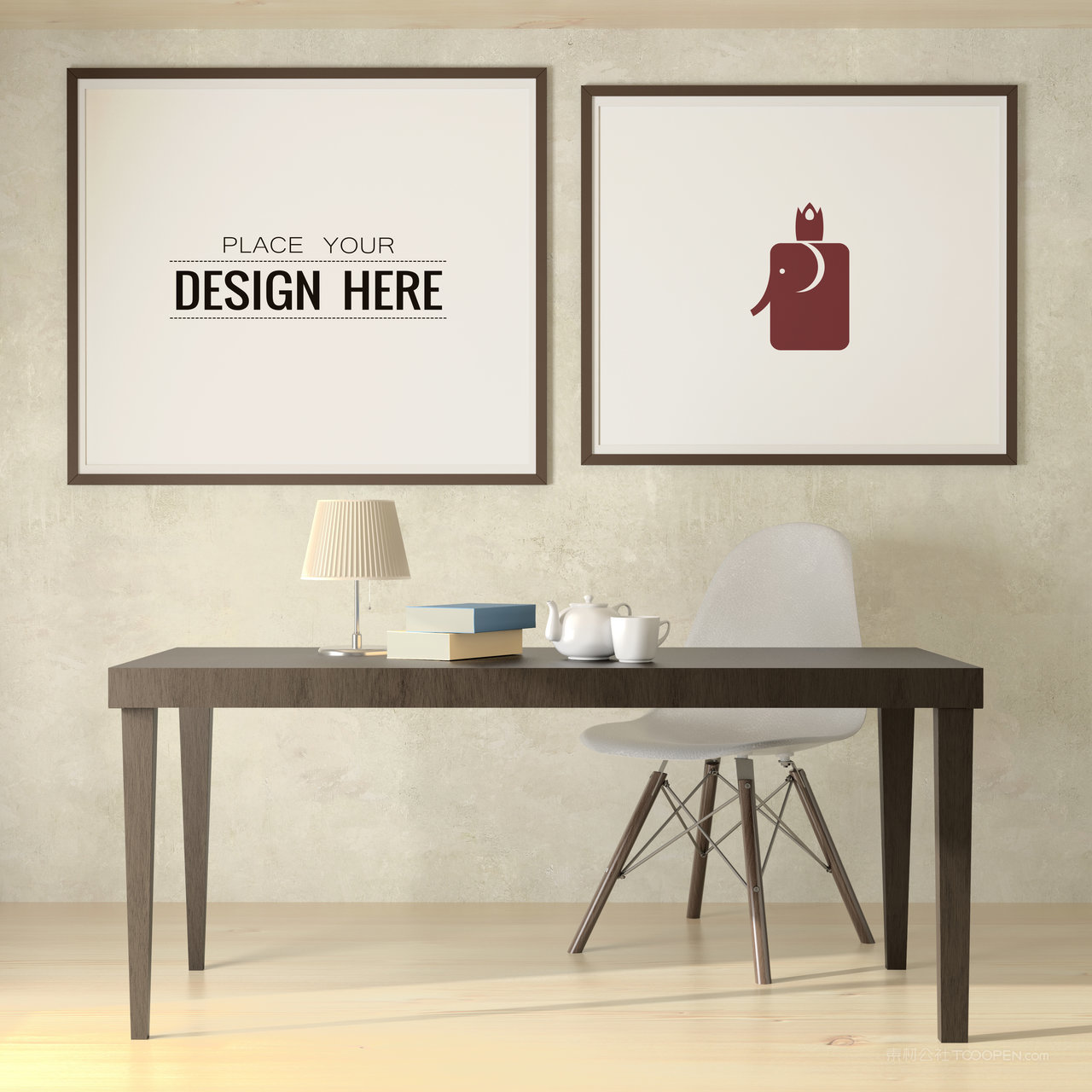 书房装饰画画框贴图样机