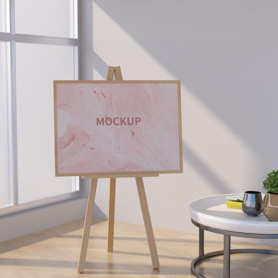 画架框架海报场景样机